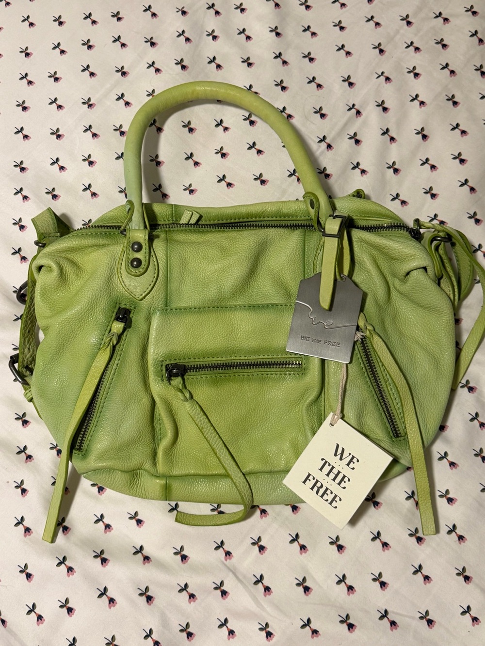 NWT Free People Baby Emerson Tote Bag Matcha